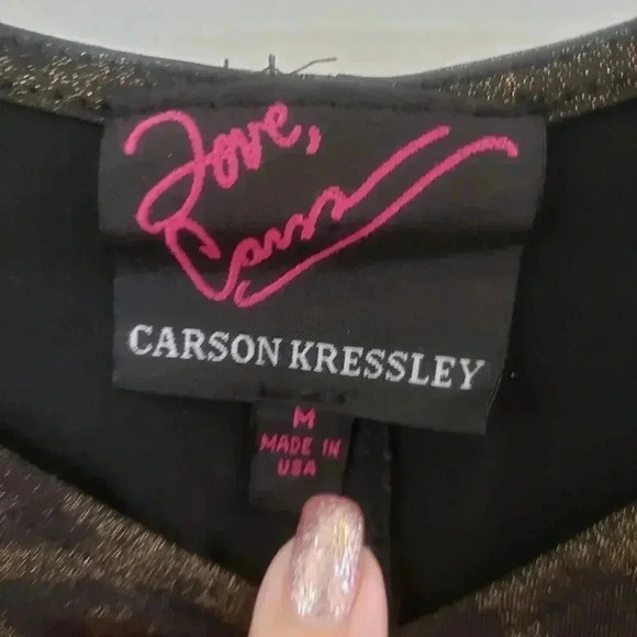 Carson Kressley Animal Print Cold Shoulder Blouse - Picture 6 of 8